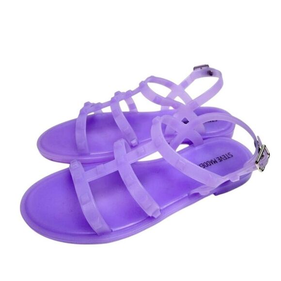 Steve Madden Jelly Sandals Kids Size 4 Purple Strappy Open Toe Jtripper - Picture 1 of 6